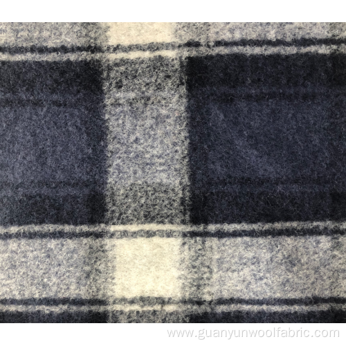 Tartan plaid knit fleece knitted wool fabric